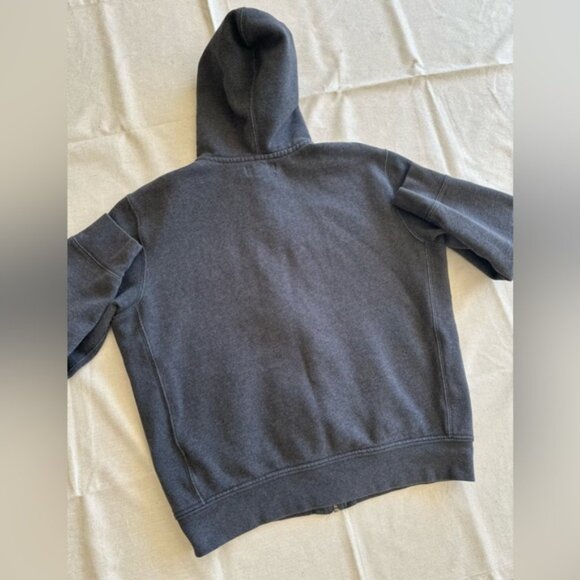 Vintage Polo Ralph Lauren Zip Up Hoodie Gray Waffle Jacket Size XL Red Pony Logo - Picture 9 of 10